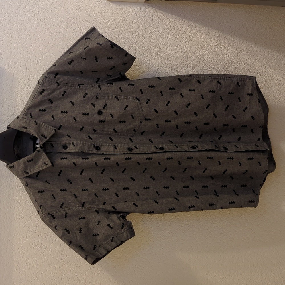 Batman Button Up, small men, grey